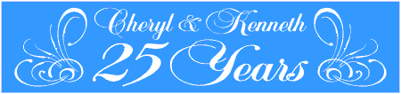 25th Anniversary Banner with Elegant Flourishes