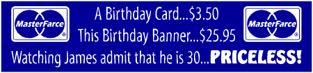 Priceless 30th Birthday Banner Spoof