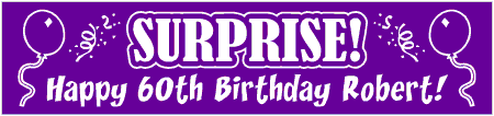 Surprise 60th Birthday Party Banner