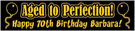 Aged to Perfection 70th Birthday Banner