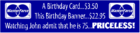 Priceless 75th Birthday Banner Spoof