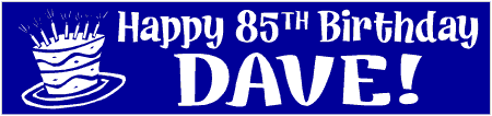 85th Birthday Cake Fun Banner