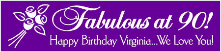 Fabulous at 90 Birthday Banner with Bouquet
