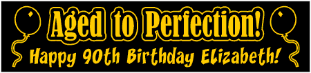 Aged to Perfection 90th Birthday Banner