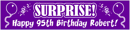 Surprise 95th Birthday Party Banner