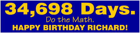 Number of Days in 95th Birthday Banner