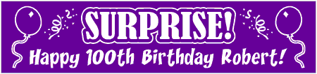 Surprise 100th Birthday Party Banner