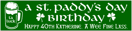 A St. Paddy's Day Birthday Banner