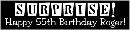 Retro Surprise Birthday Banner with Reversed Card Title