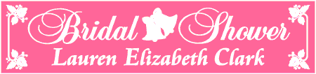 Bridal Shower Banner with Floral Border Accents