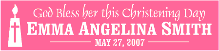 Christening Name with Candle Banner