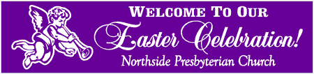 Easter Celebration Welcome Banner with Herald Angel