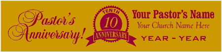 10 Year Pastor's Anniversary Banner