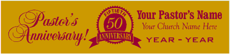 50 Year Pastor's Anniversary Banner
