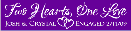 Two Hearts One Love Engagement Banner