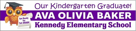 Wise Owl Kindergarten Graduate Banner