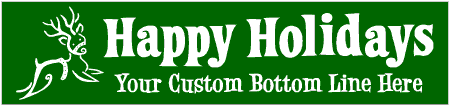 2-Line Happy Holidays Banner with Reindeer