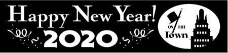 Deco Building Silhouette Happy New Year Banner