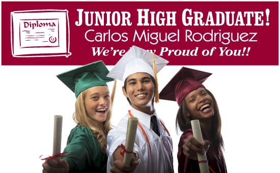 ... : Home > Graduation Banners > Junior High School Graduation Banners
