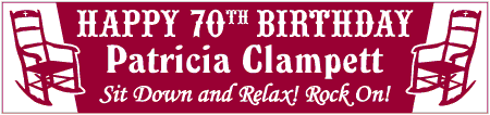 70th Birthday Banner with Rocking Chairs