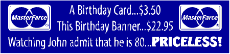 Priceless 80th Birthday Banner Spoof