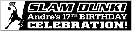 Slam Dunk Silhouette Basketball Birthday Banner