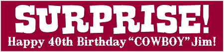 Surprise Birthday Banner with Rodeo Cowboy Style