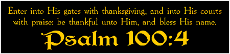 Thanksgiving Banner with Verse from Psalms 100