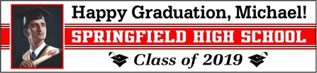 Happy Graduation Photo Banner - White Background