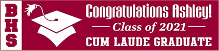 Vertical Acronym 2-Tone High School Graduation Banner 2