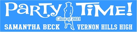 Party Time Graduation Banner with Female Silhouette 2