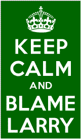 Keep Calm and Blame Larry 2.4 Vertical Banner