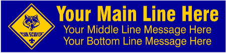 Cub Scouts Banner 1 Main Line with 2 Secondary Lines