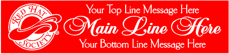 Red Hat Society Banner Elegant 3-Line Custom Text