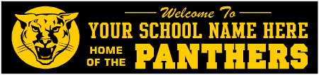 School Mascot Panther Welcome Banner