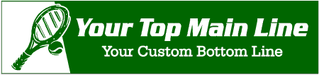 Custom 2-Line Tennis Banner with Racket and Ball