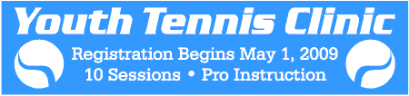 Custom 3-Line Tennis Banner with 2 Tennis Balls