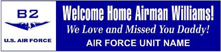 Welcome Home Air Force B2 Bomber Banner
